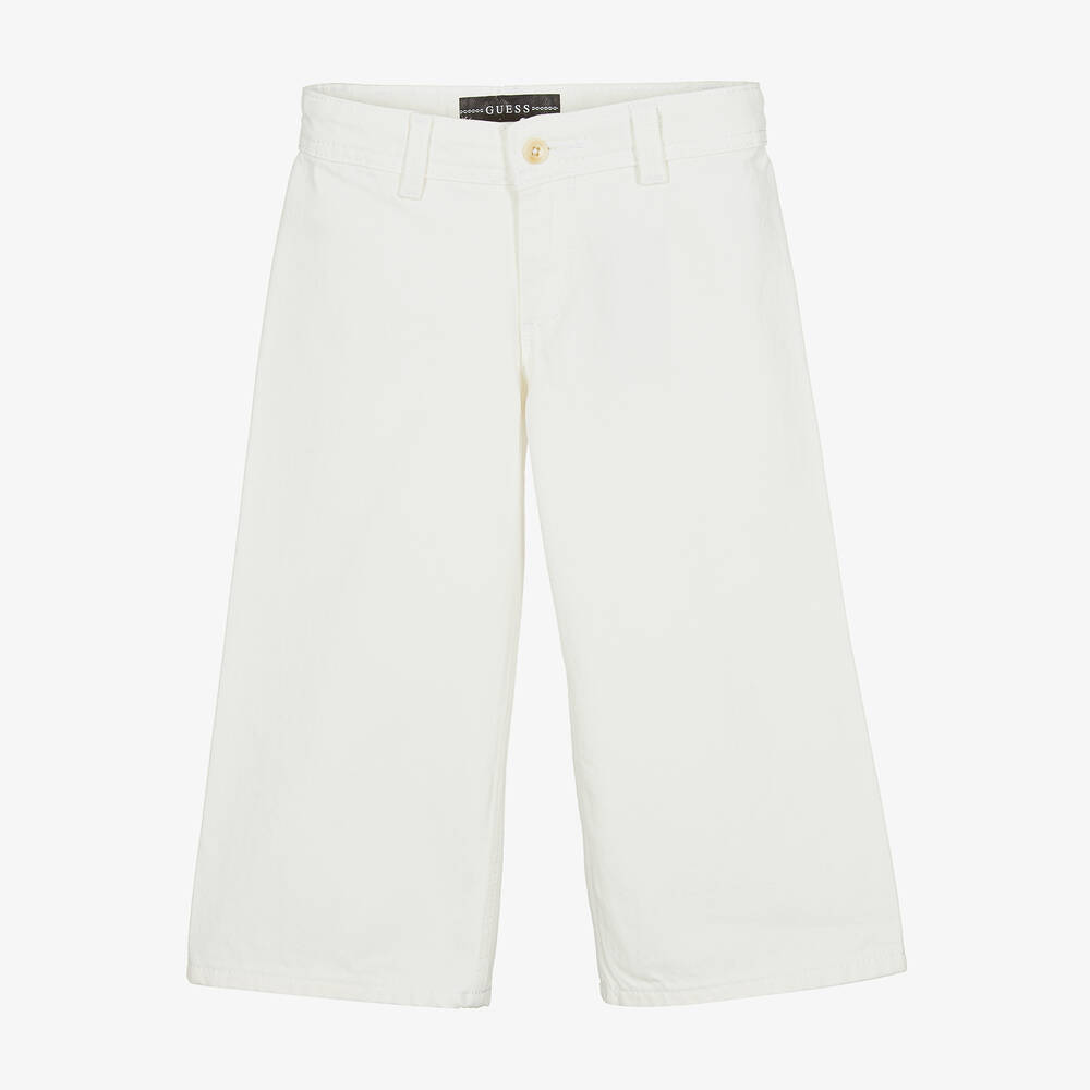 Guess - Weiße Jeans mit weitem Bein | Childrensalon