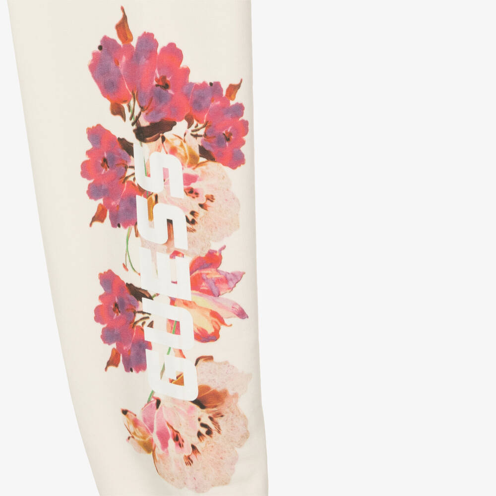 Guess-جوغرز قطن لون عاجي بطبعة ورود للبنات | Childrensalon Outlet