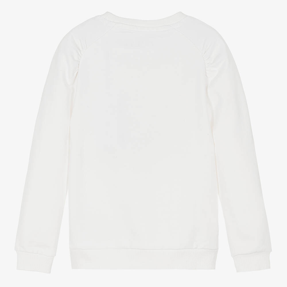 Guess-Girls White Floral Logo Sweatshirt | Childrensalon Outlet