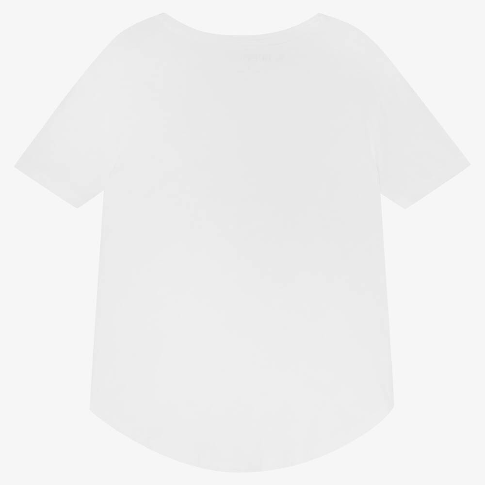 Guess-Girls White Floral Logo T-Shirt | Childrensalon Outlet