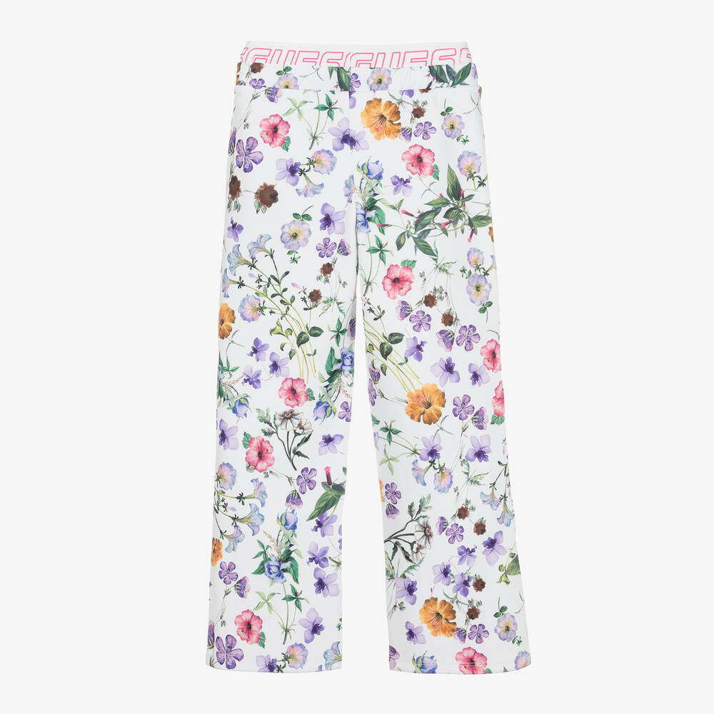 Guess-Белые брюки с цветами для девочек | Childrensalon Outlet