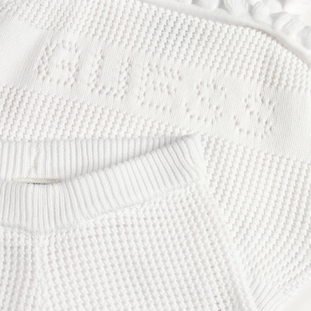 Guess-Girls' White Knit Shorts Outfit | Childrensalon Outlet