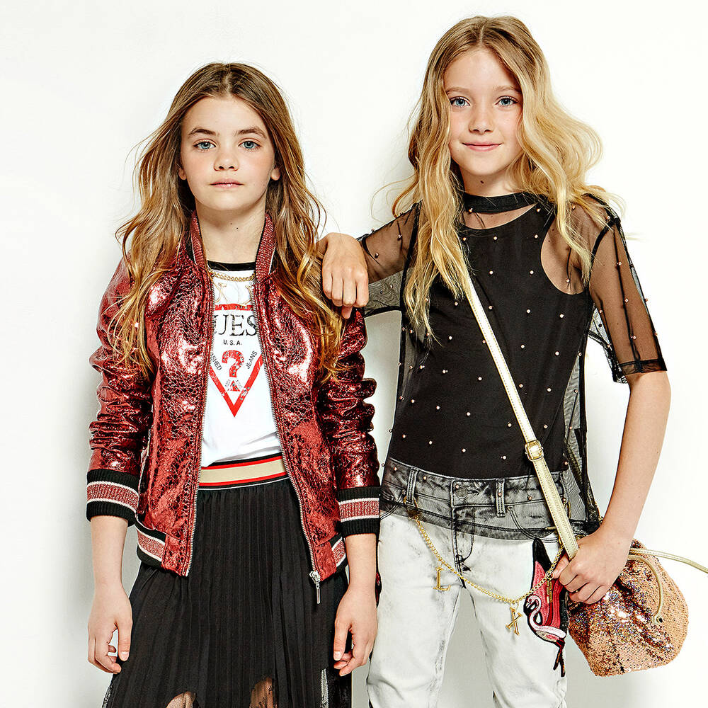 Guess-تي شيرت لوغو لون أبيض للفتيات | Childrensalon Outlet