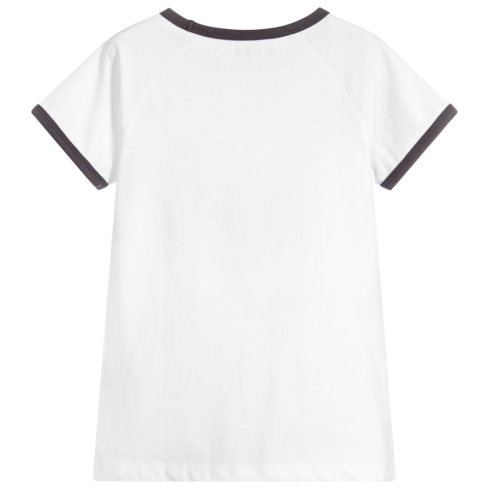 Guess-تي شيرت لوغو لون أبيض للفتيات | Childrensalon Outlet