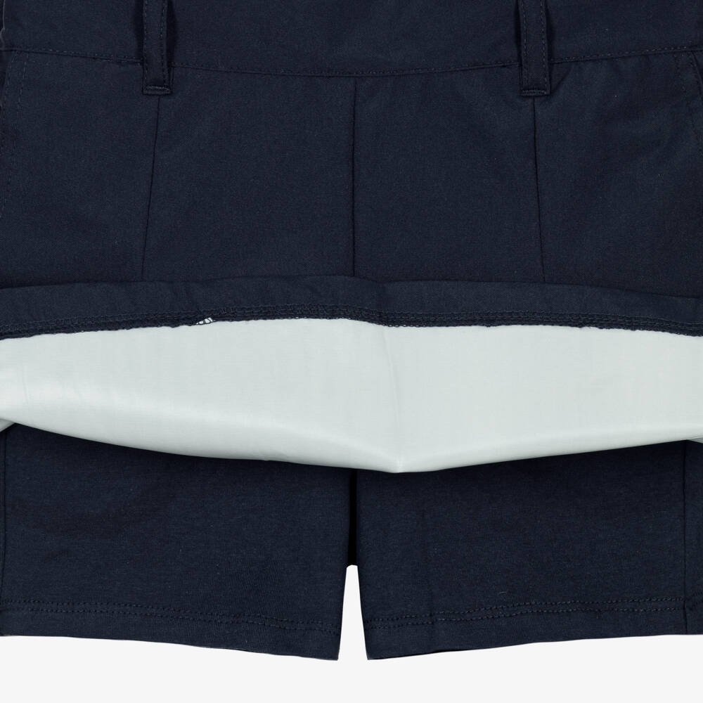 Guess-Girls White Logo Shirt & Navy Blue Skort | Childrensalon Outlet