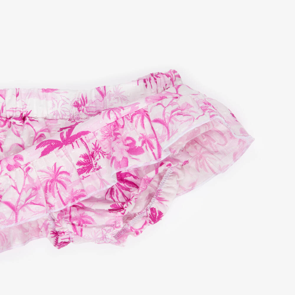 Guess-Girls White & Pink Floral Skirt Ensemble | Childrensalon Outlet