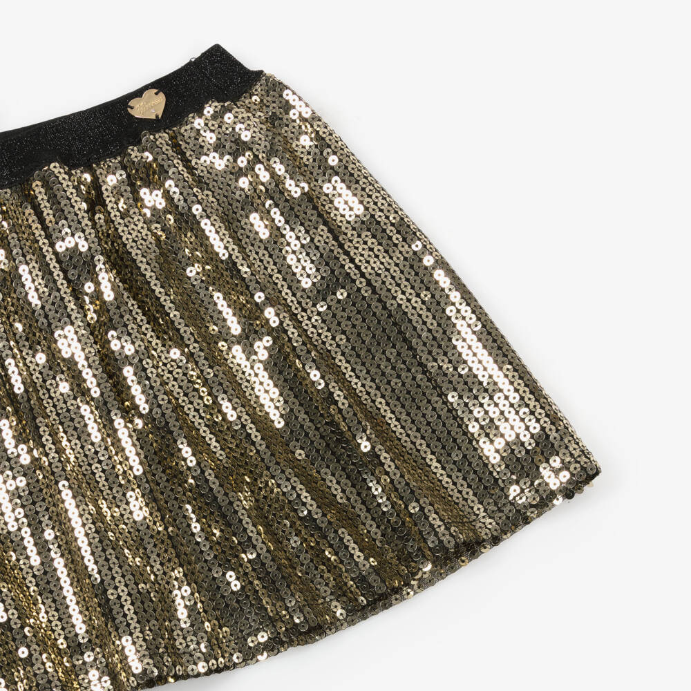 Guess-Gold Sequin Skirt | Childrensalon Outlet