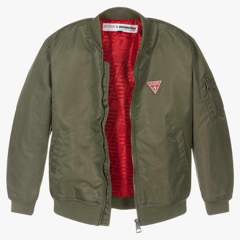 Guess jacket green sale