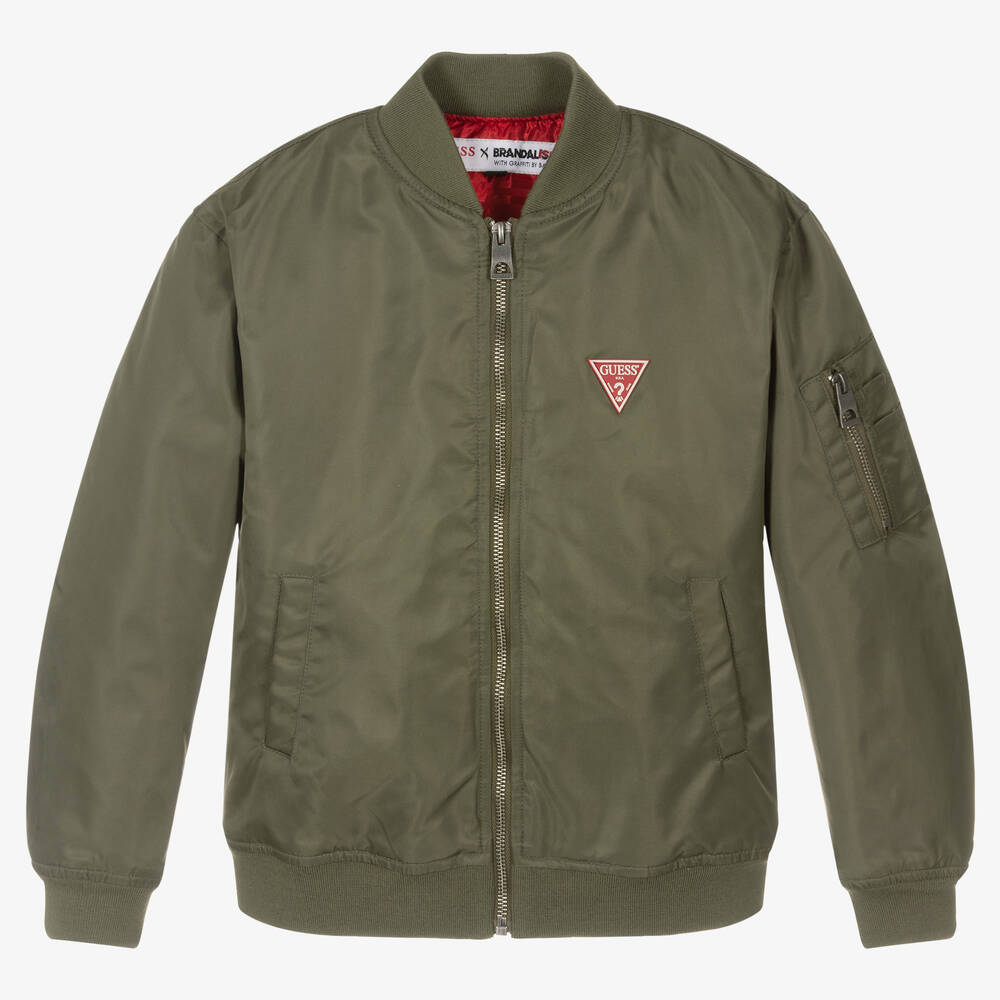 Guess - Green Banksy Bomber Jacket | Childrensalon