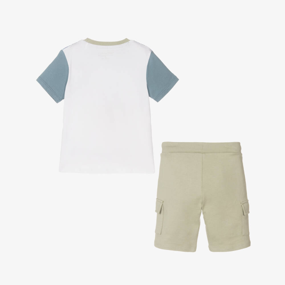 Guess-طقم مغامرات قطني أخضر | Childrensalon Outlet