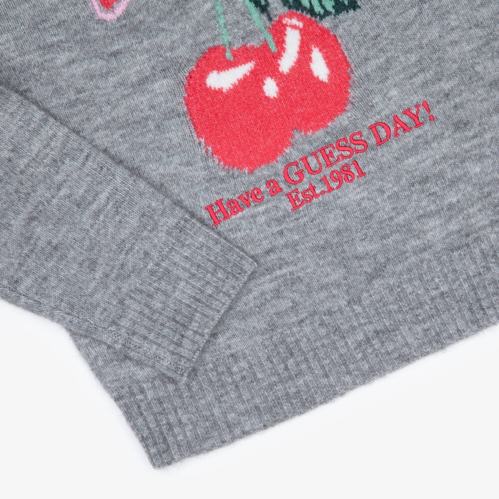 Guess-Grey Cherry Logo Sweater | Childrensalon Outlet