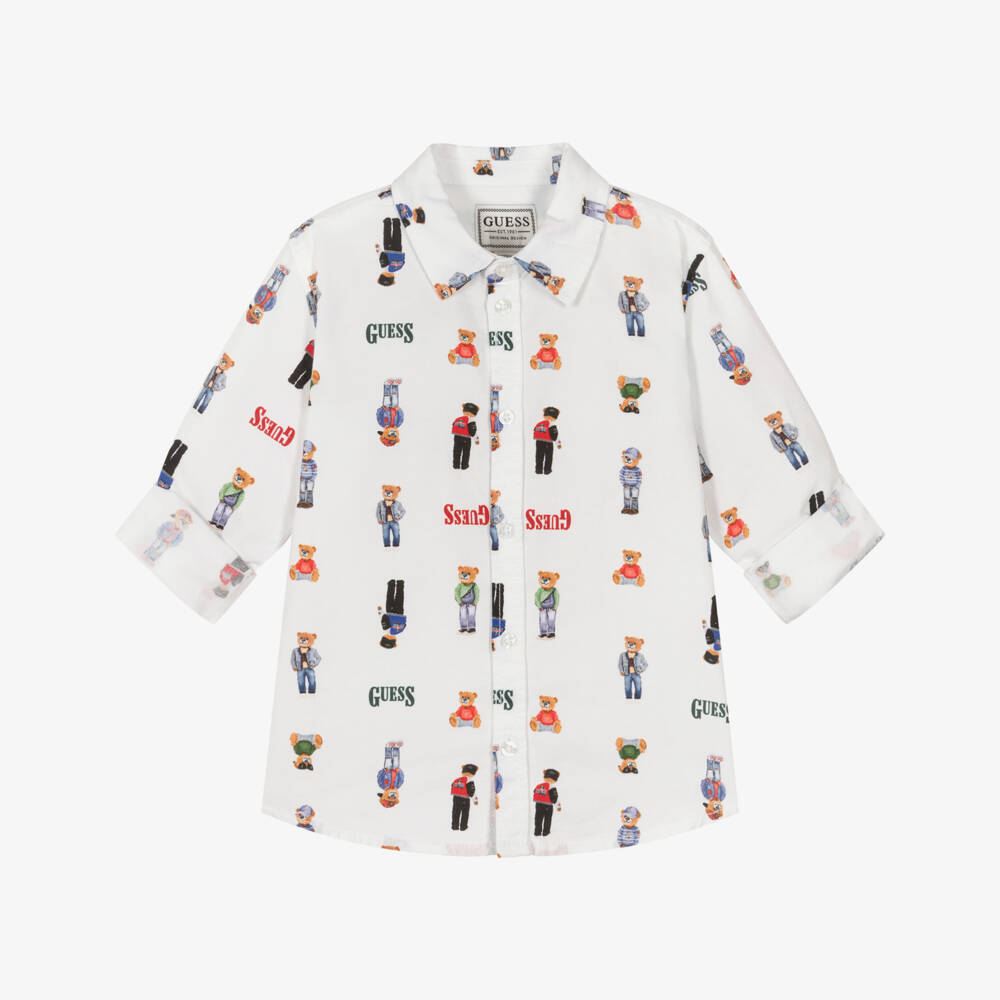 Guess-Ivory Bear Shirt | Childrensalon Outlet