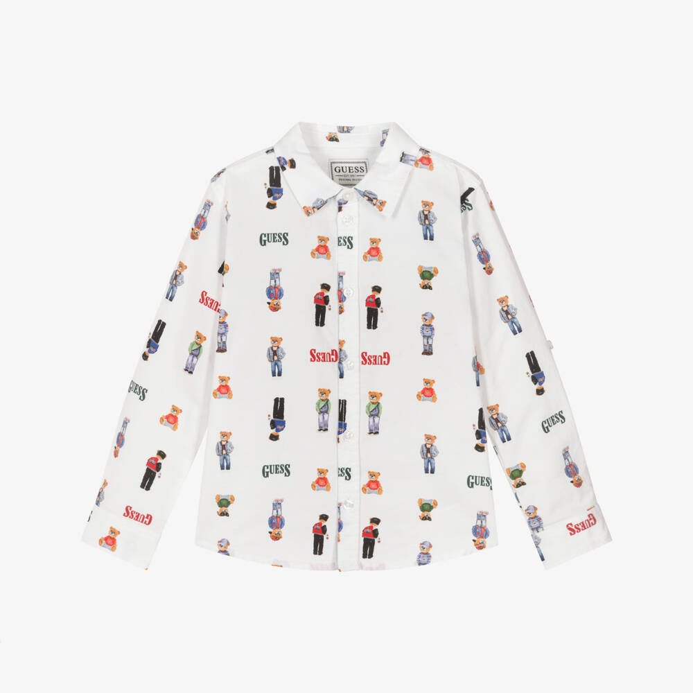 Guess-Ivory Bear Shirt | Childrensalon Outlet
