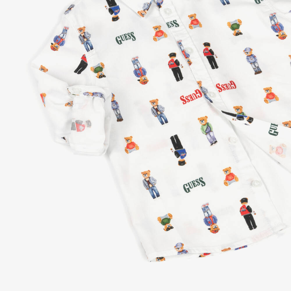 Guess-Ivory Bear Shirt | Childrensalon Outlet