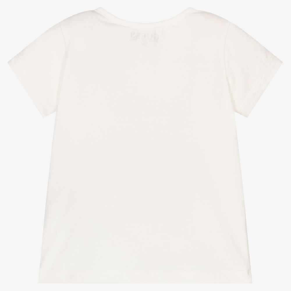 Guess-Ivory Cotton Baby T-Shirt | Childrensalon Outlet