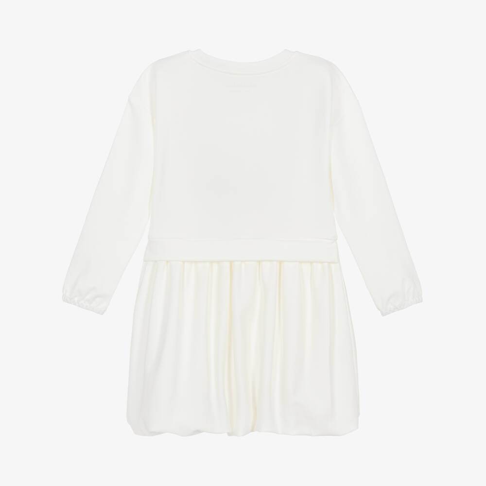 Guess-Ivory Diamante Logo Dress | Childrensalon Outlet