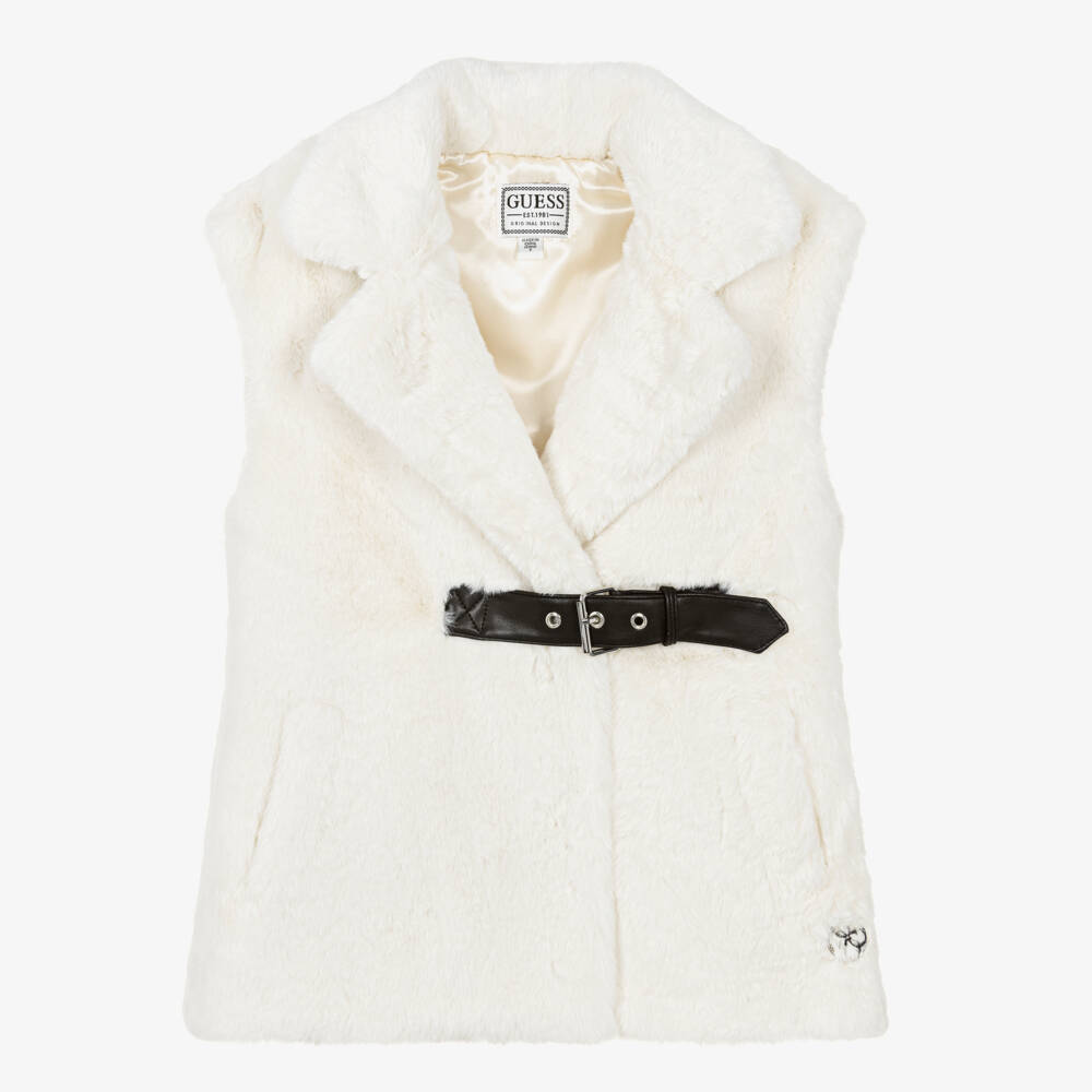 Guess-Кремовый жилет из искусственного меха для девочек | Childrensalon Outlet