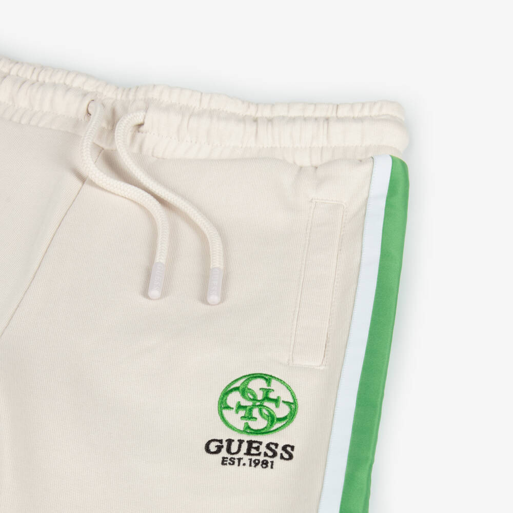 Guess-بنطلون جوجرز قطني مريح بلون العاج للبنات | Childrensalon Outlet