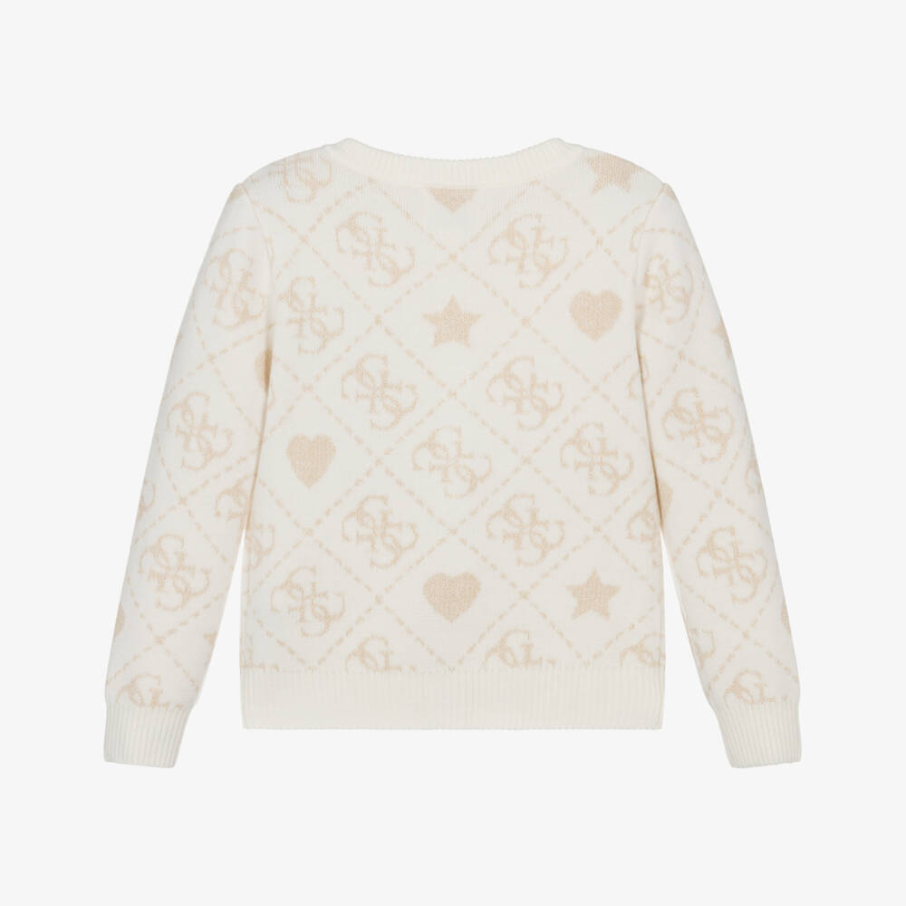 Guess-Ivory Jacquard Cardigan | Childrensalon Outlet