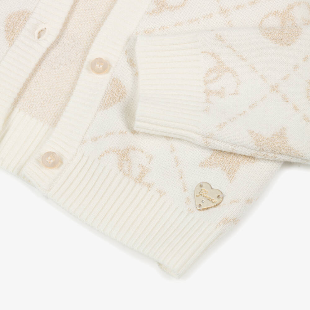 Guess-Ivory Jacquard Cardigan | Childrensalon Outlet