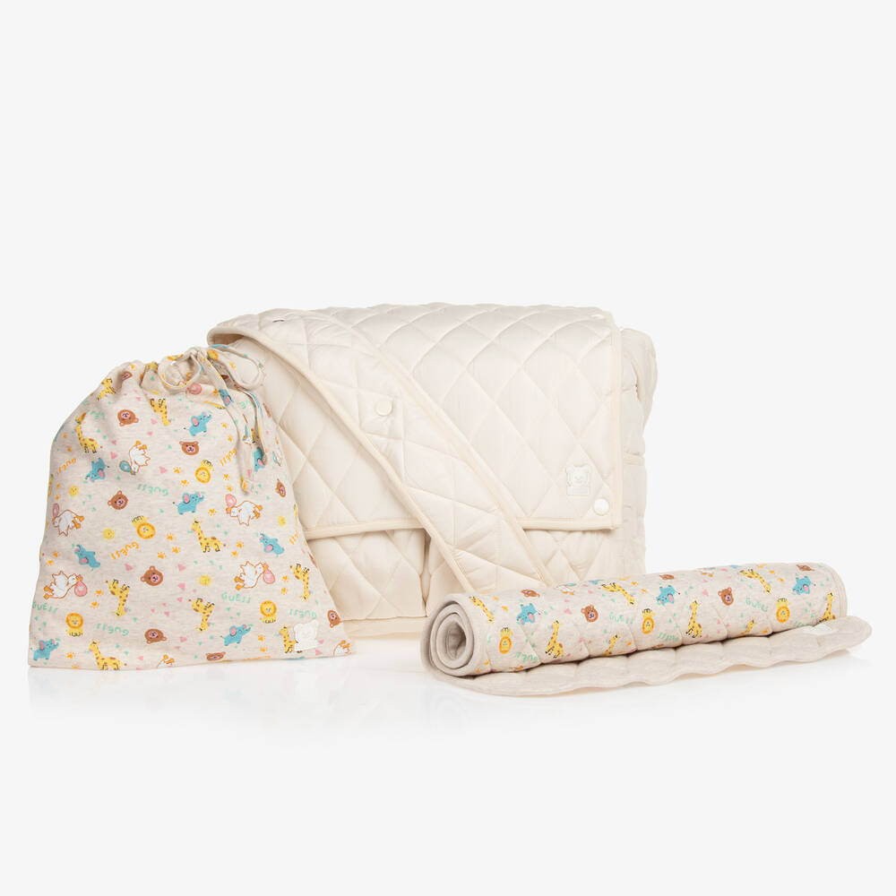 Guess-Ivory Quilted Changing Bag (36cm) | Childrensalon Outlet