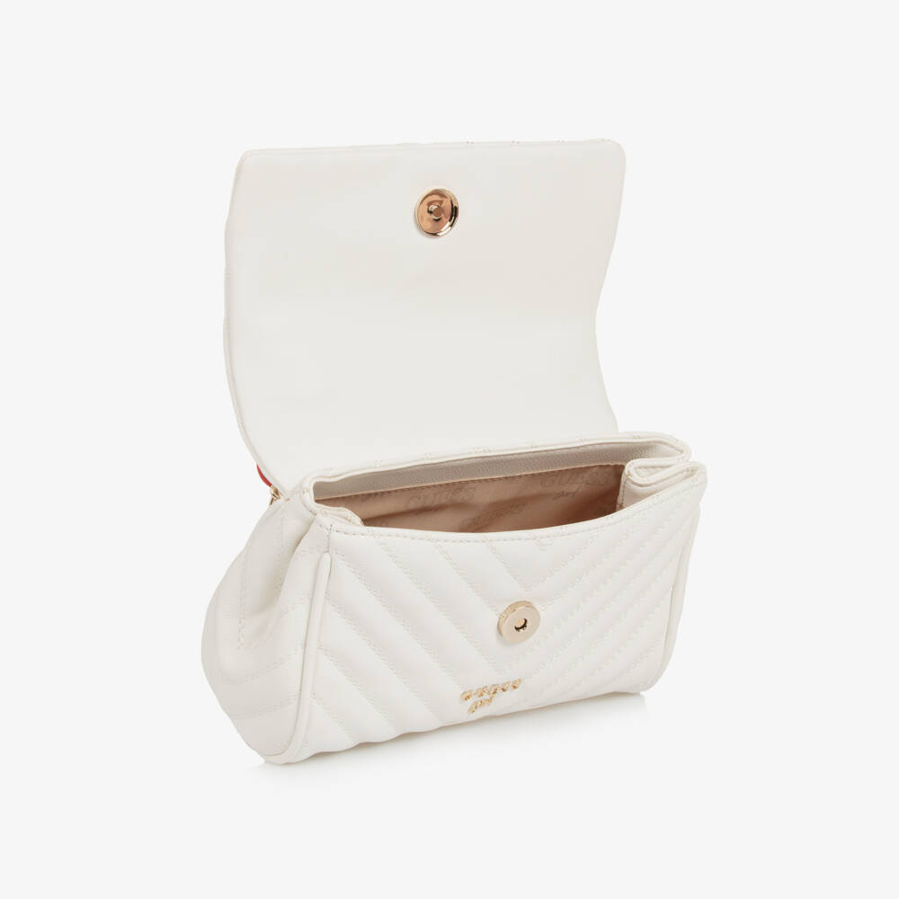 Guess-Ivory Quilted Charm Shoulder Tote | Childrensalon Outlet