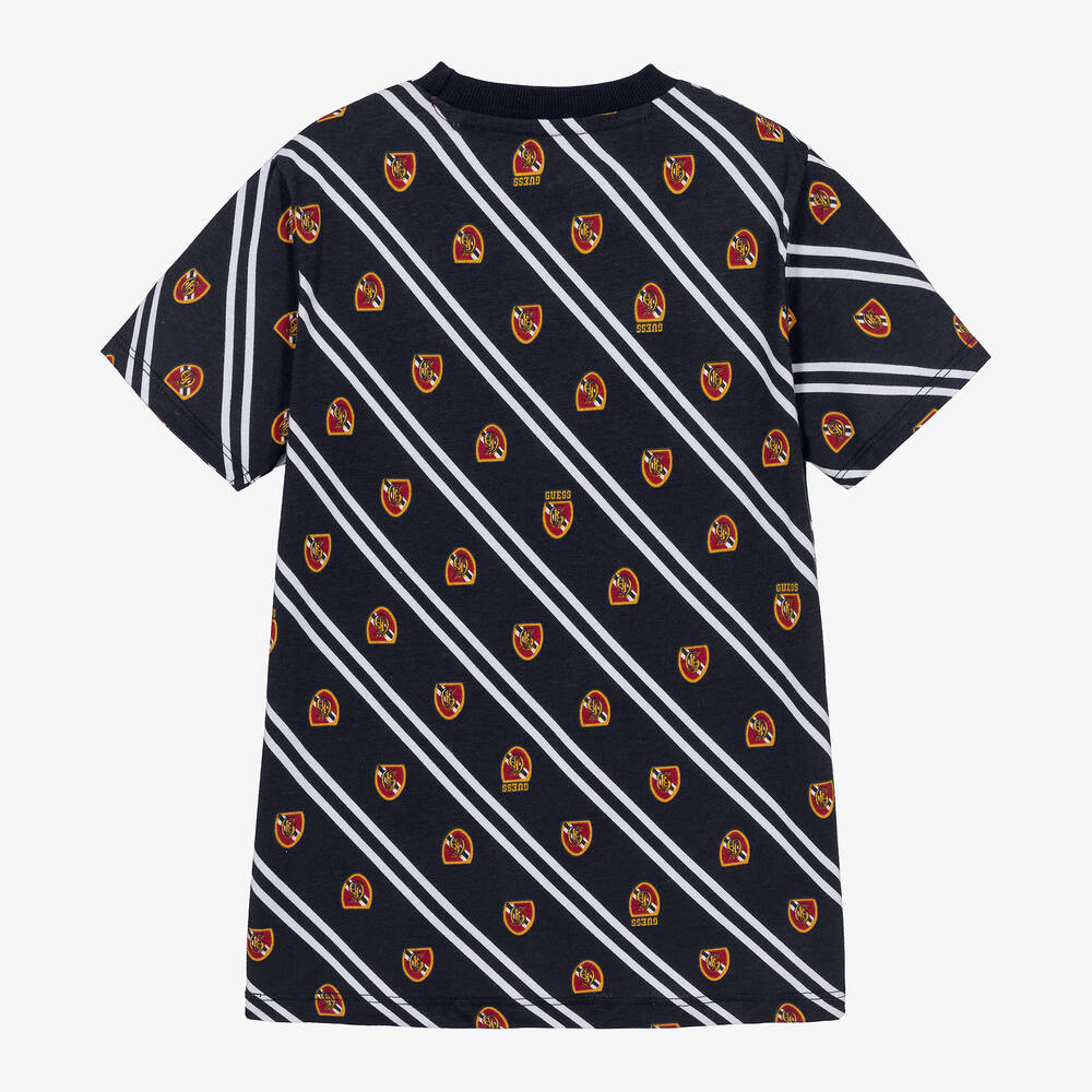 Guess-Junior Boys Black Cotton T-Shirt | Childrensalon Outlet