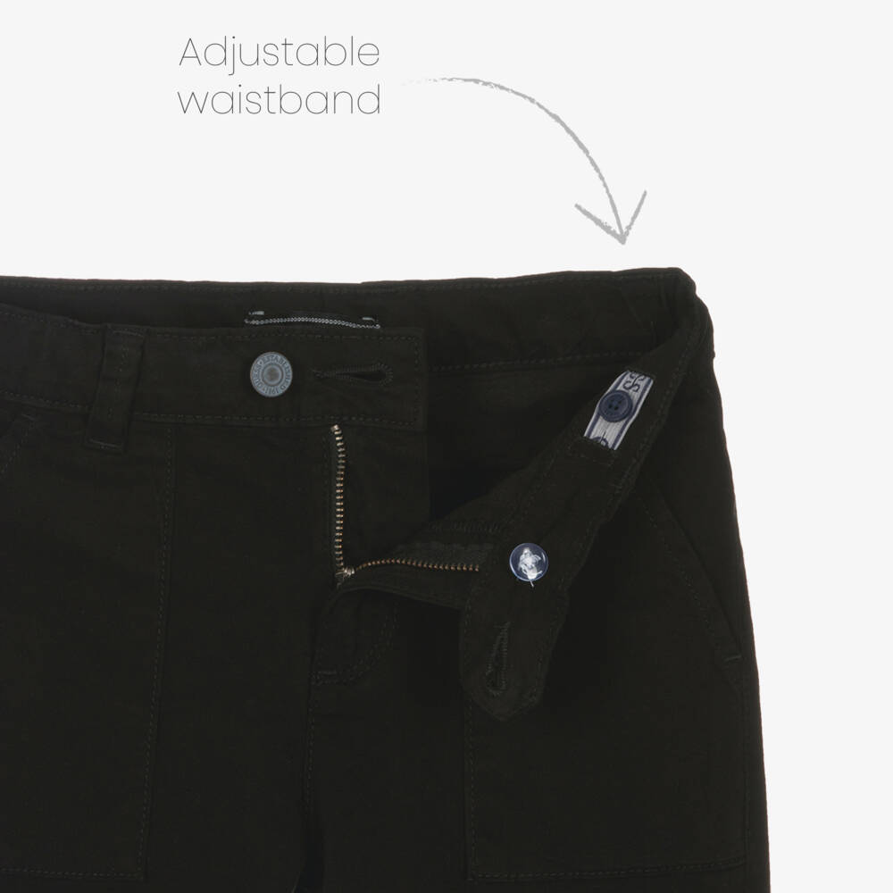 Guess-Junior Boys Black Cotton Trousers | Childrensalon Outlet