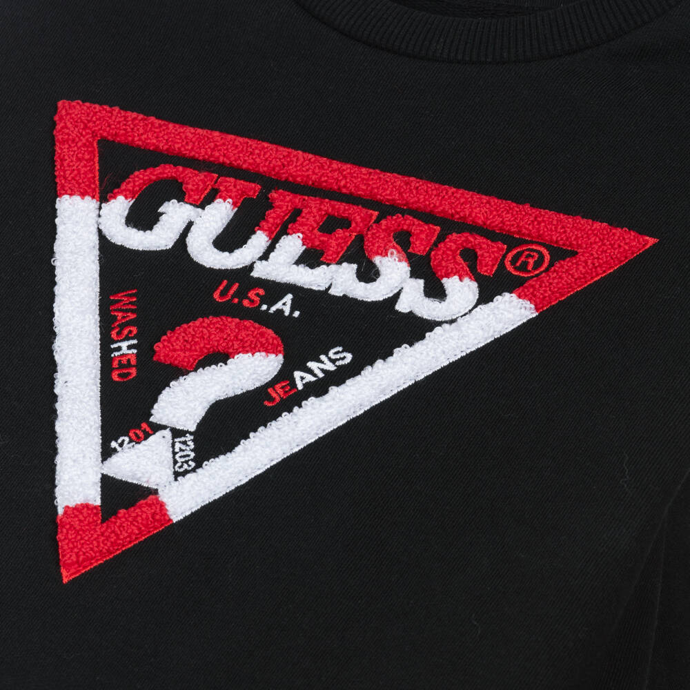 Guess-Junior Boys Black Logo Jumper | Childrensalon Outlet