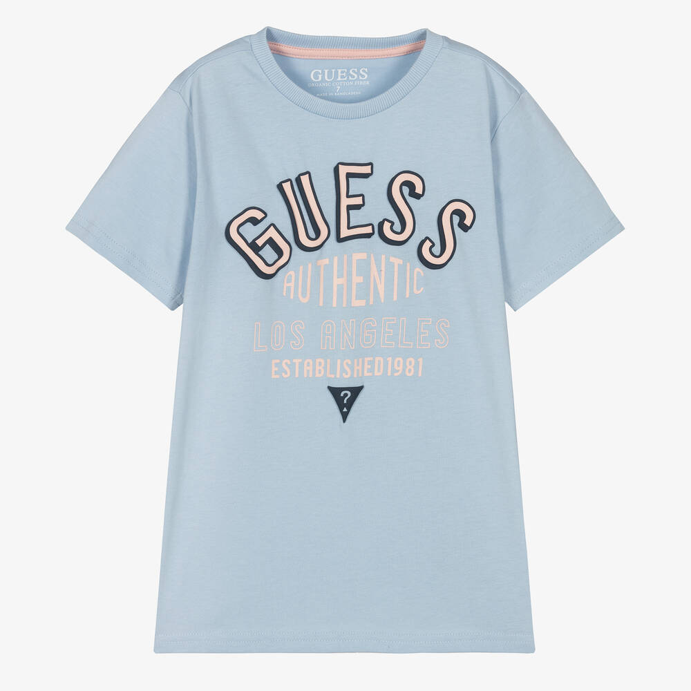 Guess - T-shirt bleu garçon junior | Childrensalon