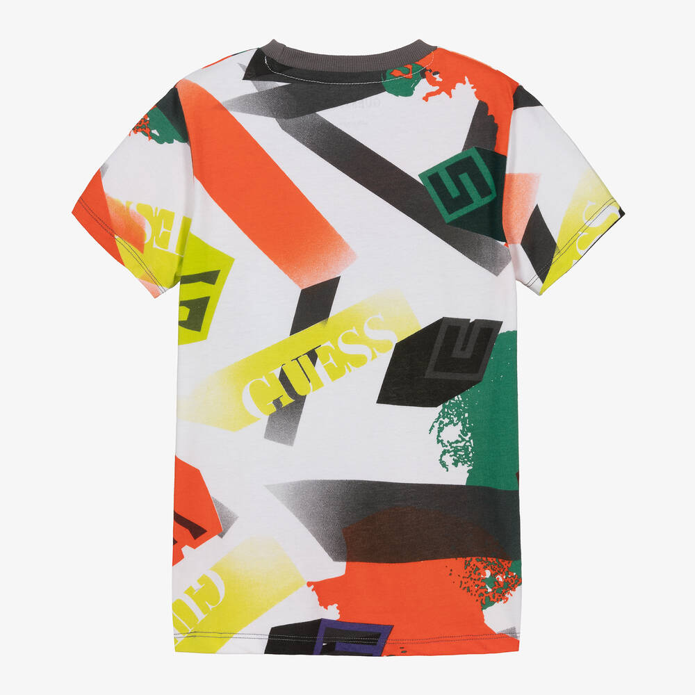 Guess-Junior Boys Geometric Cotton T-Shirt | Childrensalon Outlet