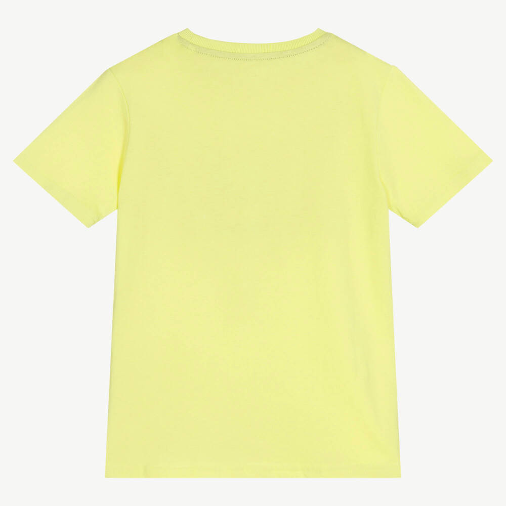 Guess-Junior Boys Green Cotton Logo T-Shirt | Childrensalon Outlet