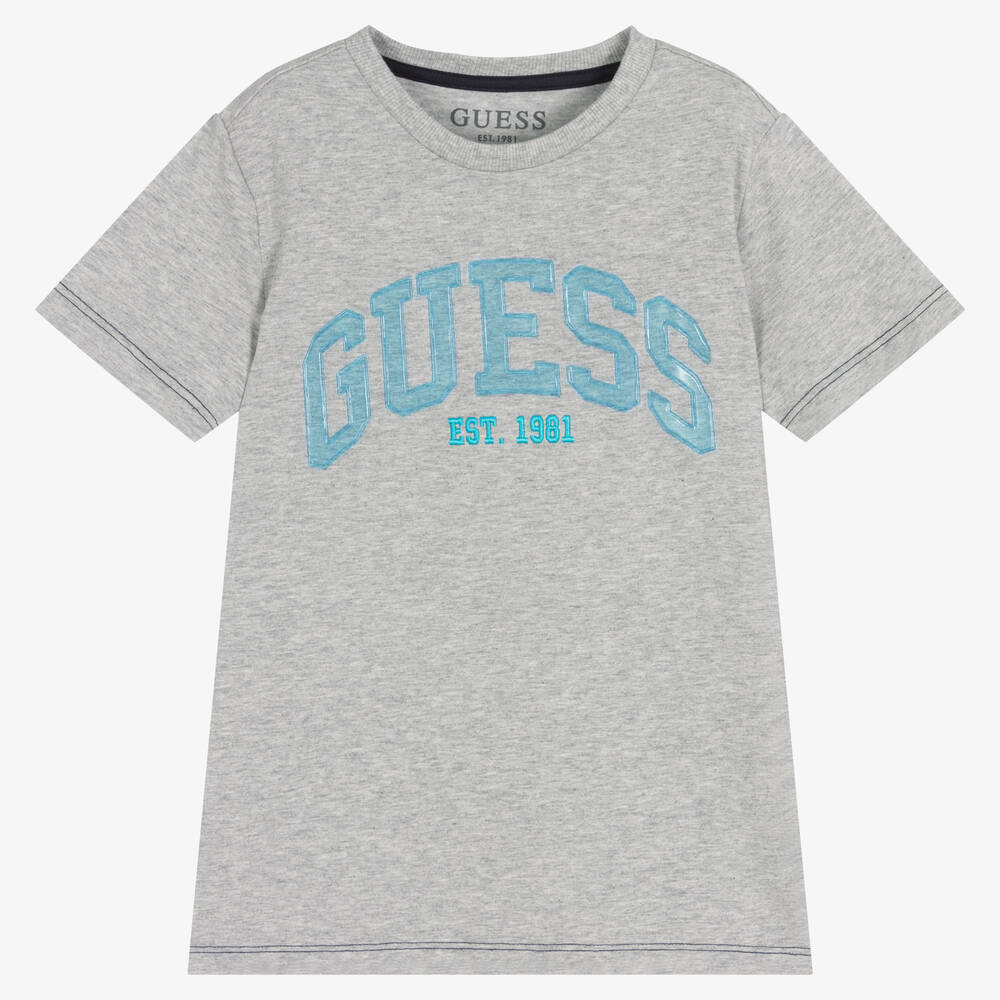 Guess-Серая хлопковая футболка для мальчиков | Childrensalon Outlet