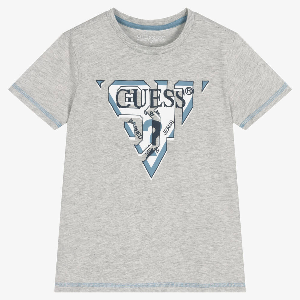 Guess - T-shirt gris en coton garçon junior | Childrensalon