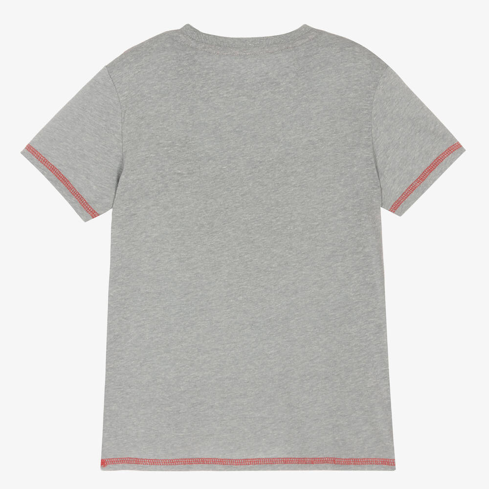 Guess-Junior Boys Grey Logo T-Shirt | Childrensalon Outlet