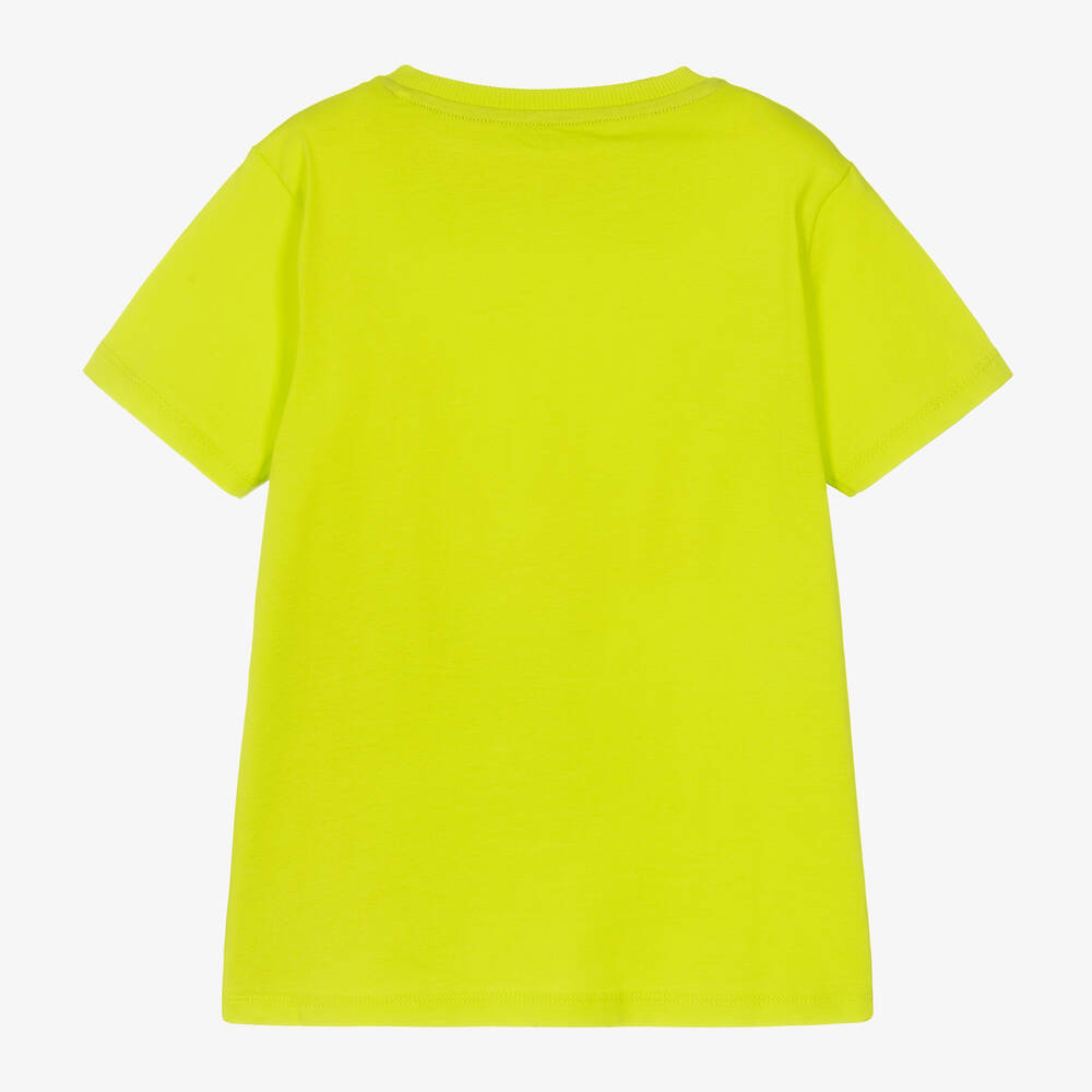 Guess-Junior Boys Lime Green Cotton T-Shirt | Childrensalon Outlet