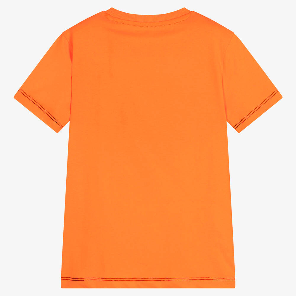 Guess Junior Boys Orange Cotton Logo T Shirt
