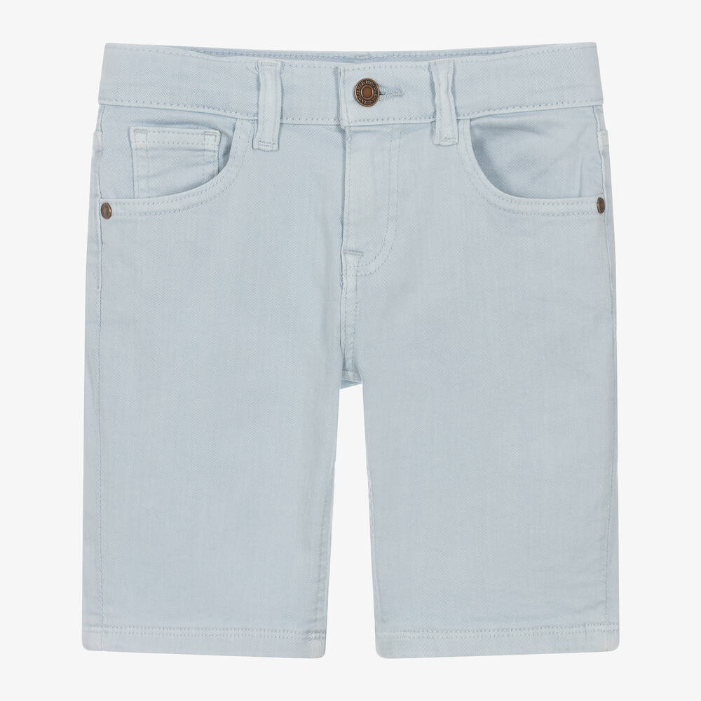 Guess-شورت قطن تويل لون أزرق فاتح للأولاد | Childrensalon Outlet