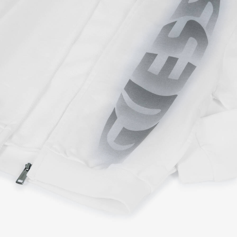 Guess-Хлопковый белый худи с логотипом для мальчиков | Childrensalon Outlet