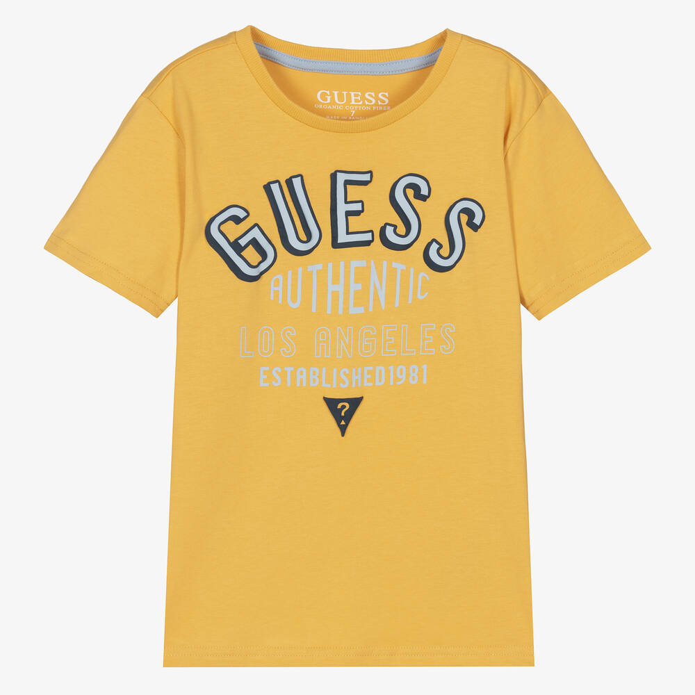 Guess - T-shirt jaune garçon Junior | Childrensalon