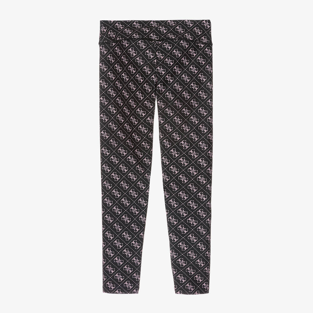 Guess-Junior Girls Black 4G Leggings | Childrensalon Outlet