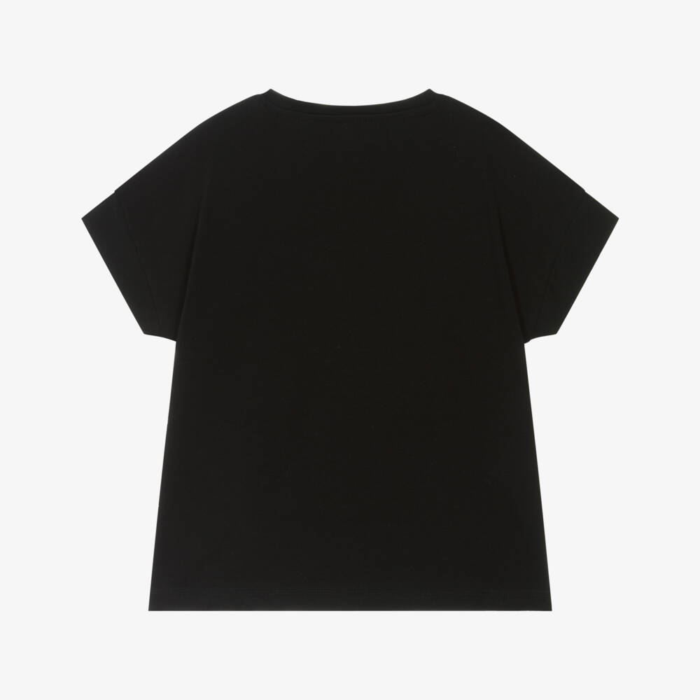 Guess-Junior Girls Black 4G Rhinestone Logo T-Shirt | Childrensalon Outlet