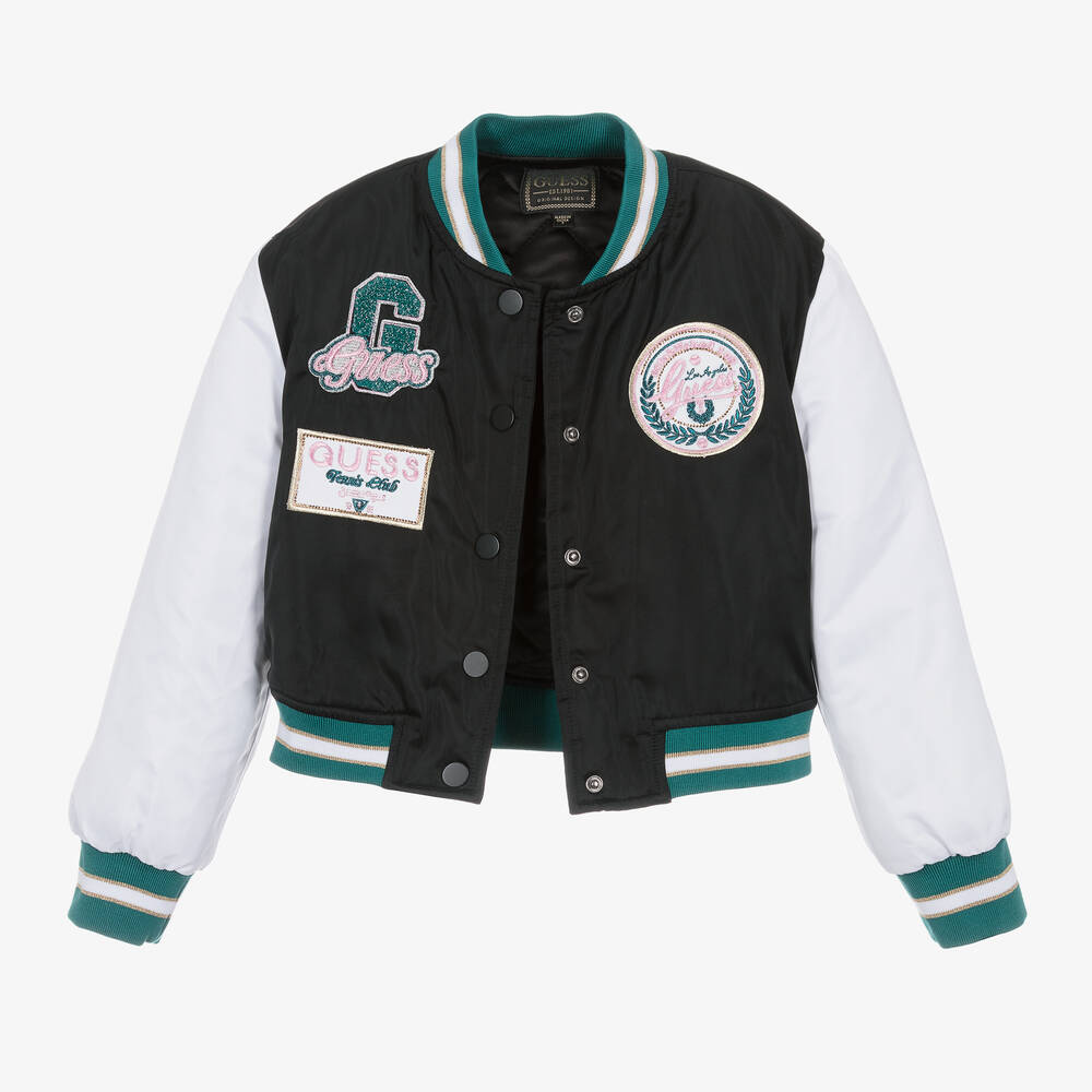 Guess Junior Girls Black Bomber Jacket