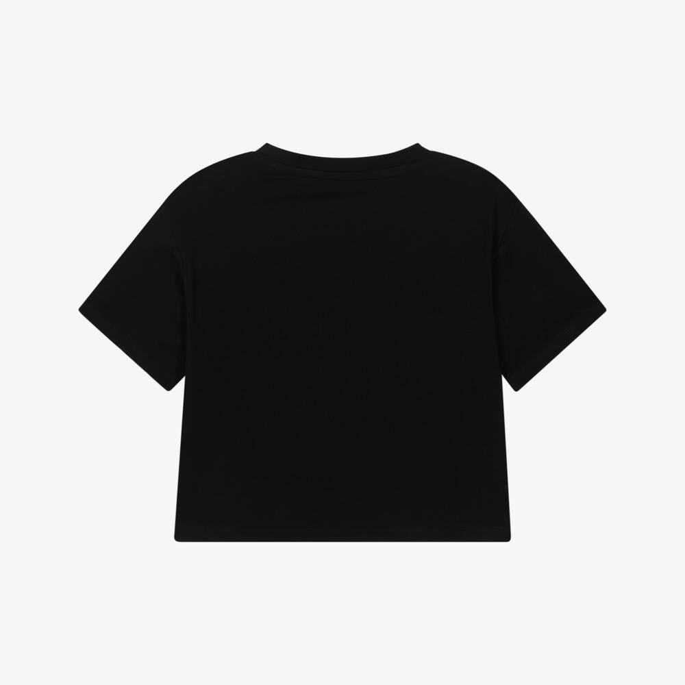 Guess-Junior Girls Black Cotton Diamanté T-Shirt | Childrensalon Outlet