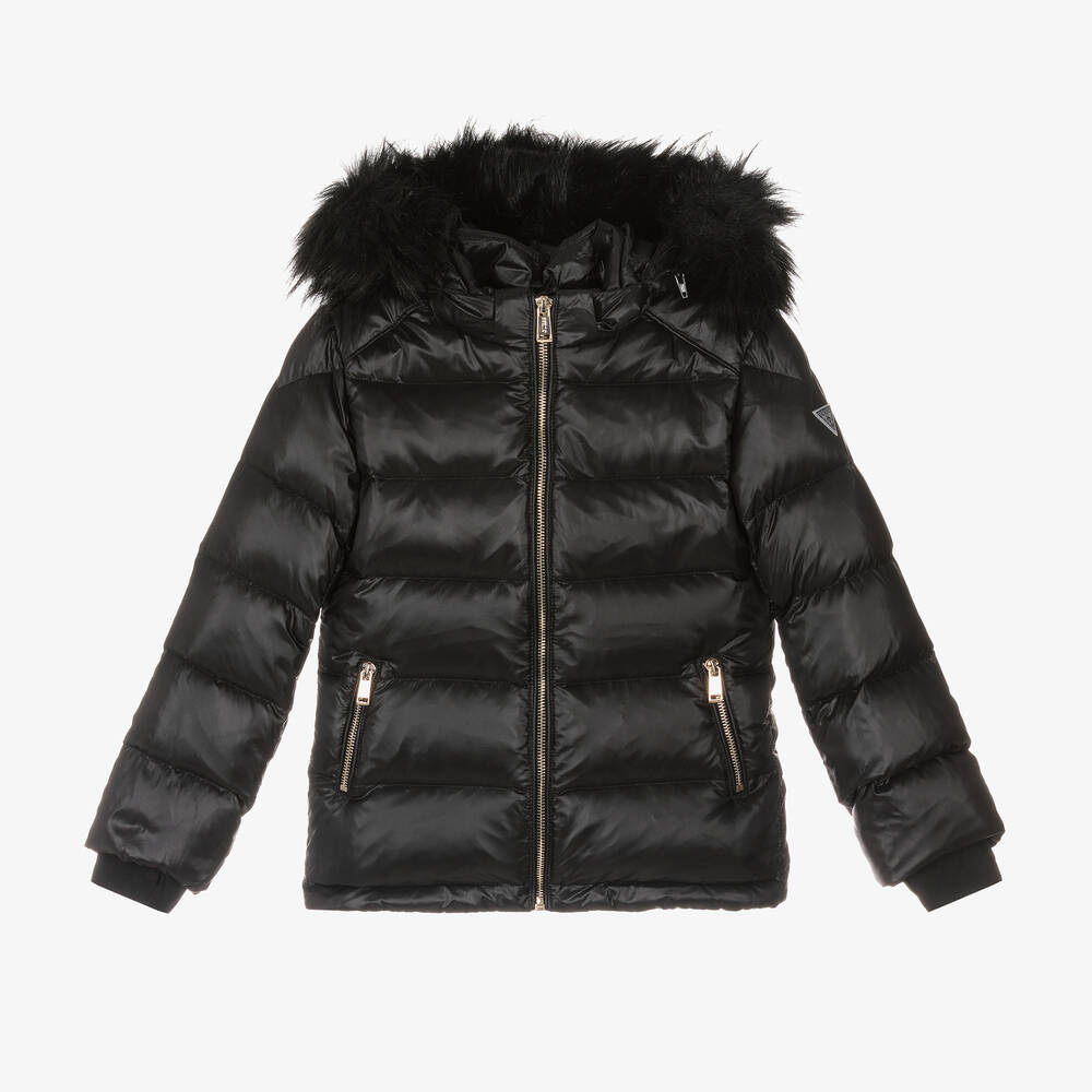 Guess - Junior Girls Black Down Padded Jacket | Childrensalon