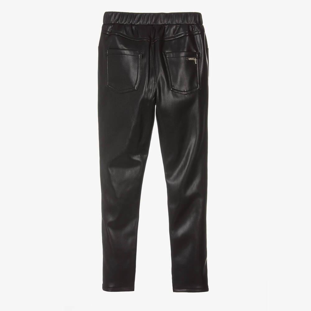 Guess-Junior Girls Black Faux Leather Leggings | Childrensalon Outlet