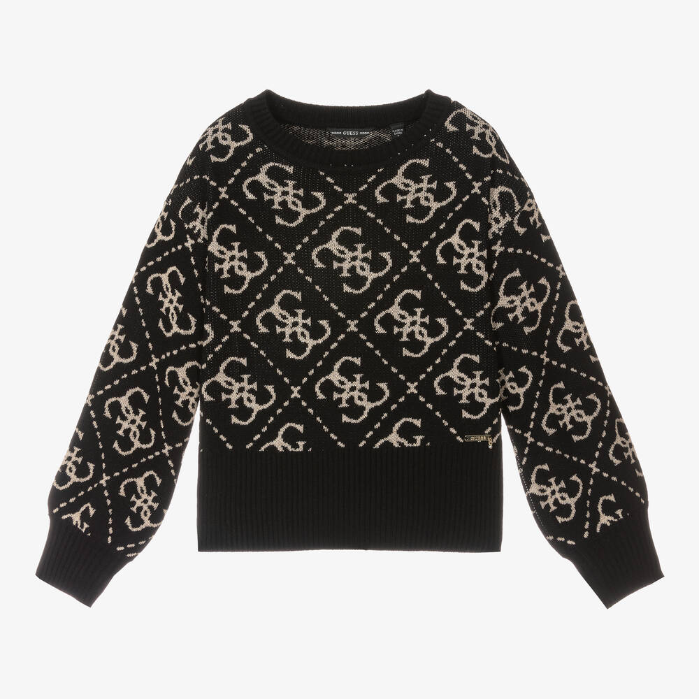 Guess - Черно-золотистый вязаный свитер | Childrensalon