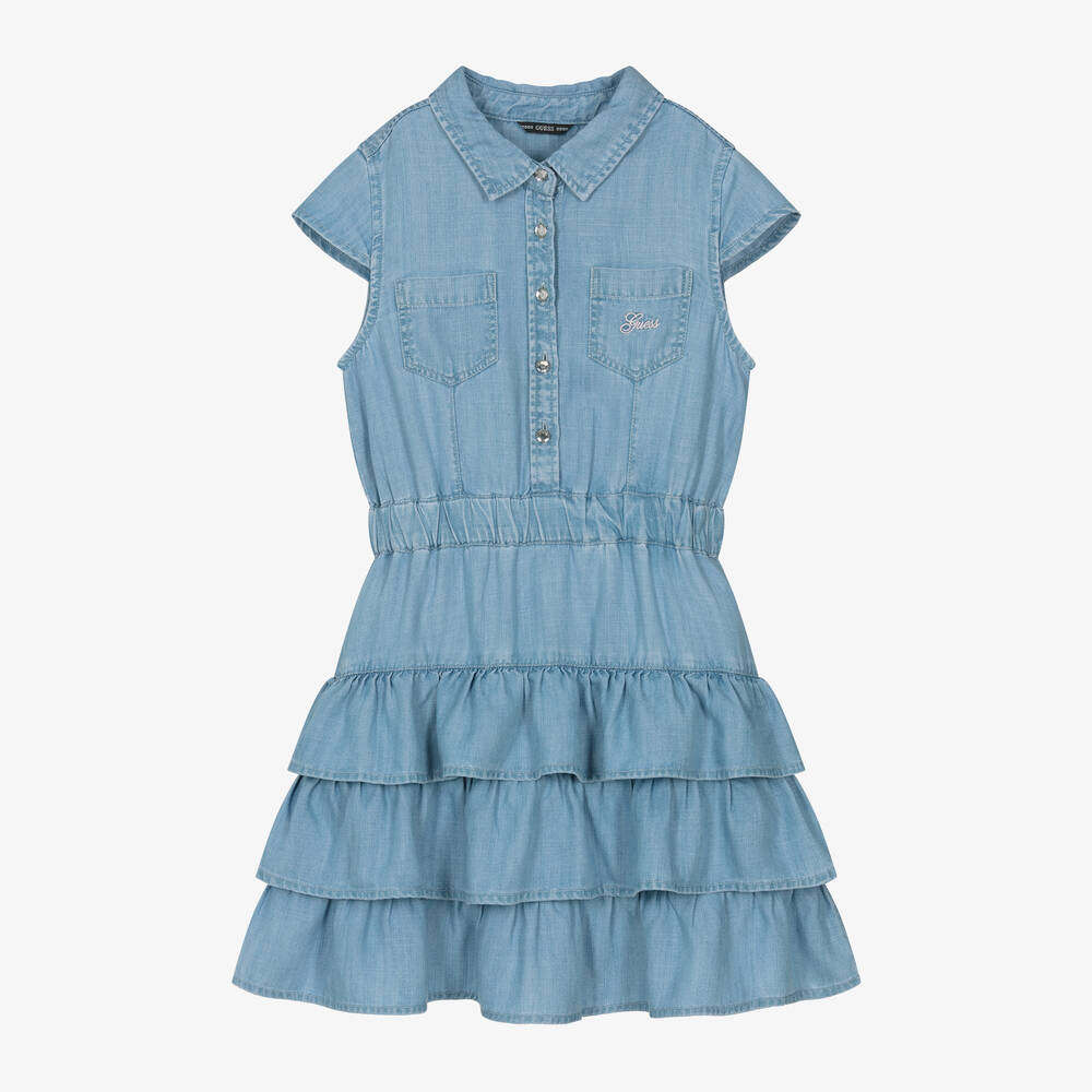Guess-Junior Girls Blue Chambray Dress | Childrensalon Outlet