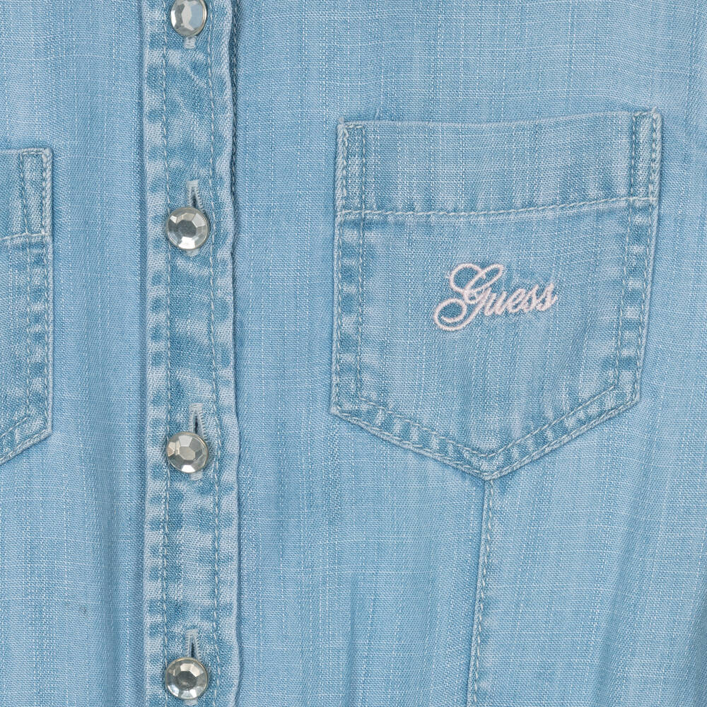 Guess-فستان ليوسيل شامبري لون أزرق | Childrensalon Outlet