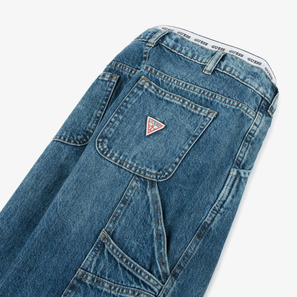 Guess-Junior Girls Blue Denim Palazzo Fit Jeans | Childrensalon Outlet